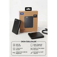 WD Wb 500GB Yenilenmiş Harici Harddisk - HDD - Depolama, Aktarma Birimi - (Usb 3.0 / 2.5" / Siyah)