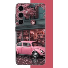 Aksesuarist Samsung Galaxy S24 Uyumlu Pembe Vos Vos Baskılı Silikon Kılıf