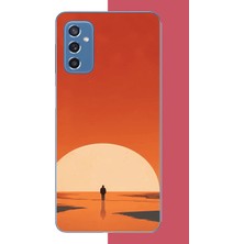 Aksesuarist Samsung Galaxy M52 Uyumlu Retro Güneş Batımı Baskılı Silikon Kılıf