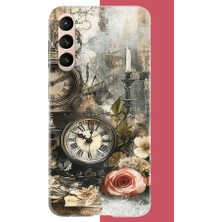 Aksesuarist Samsung Galaxy S21 Uyumlu Çiçekli Saat Baskılı Silikon Kılıf