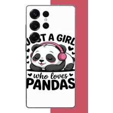 Aksesuarist Samsung Galaxy S25 Ultra Uyumlu Kawaii Panda Baskılı Silikon Kılıf