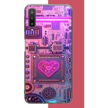 Aksesuarist Samsung Galaxy A7 2018 Uyumlu Cyberpunk Neon Baskılı Silikon Kılıf