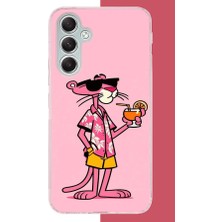 Aksesuarist Samsung Galaxy A34 Uyumlu Pembe Panter 1 Baskılı Silikon Kılıf