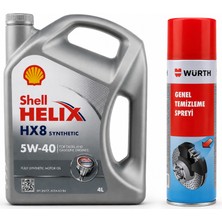 Shell Helix Hx8 Motor Yağı 5W-40 4 Litre + Würth Balata Spreyi 500 ml