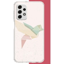 Aksesuarist Samsung Galaxy A73 Uyumlu Origami Kuş Baskılı Silikon Kılıf