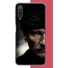 Aksesuarist Samsung Galaxy A7 2018 Uyumlu Atatürk4 Baskılı Silikon Kılıf