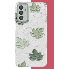 Aksesuarist Samsung Galaxy M13-M23 Uyumlu Tuvaldeki Yaprak Baskılı Silikon Kılıf