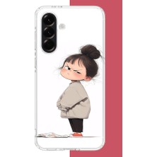 Aksesuarist Samsung Galaxy A56 Uyumlu Kawaii Sinirli Kız Baskılı Silikon Kılıf