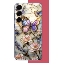 Aksesuarist Samsung Galaxy S25 Plus Uyumlu Renkli Baskı Kelebek Baskılı Silikon Kılıf