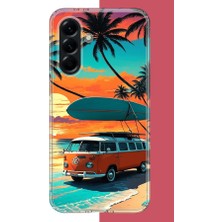 Aksesuarist Samsung Galaxy A56 Uyumlu 70'ler Surf Baskılı Silikon Kılıf