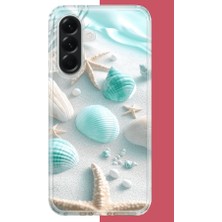 Aksesuarist Samsung Galaxy A16 Uyumlu Turkuaz Deniz Kabuğu Baskılı Silikon Kılıf
