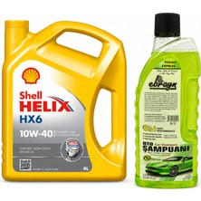 Shell Helix Hx6 Motor Yağı 10W-40 4 Litre + Oto Şampuan 1000 ml