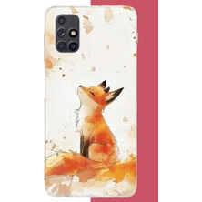 Aksesuarist Samsung Galaxy M51 Uyumlu Tilki Baskılı Silikon Kılıf