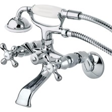 TeknoKapsül Kingston Brass KS265C Pençe Ayaklı Duvara Monte Küvet Musluğu, Cilalı Krom