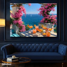 Tablofest Yatay Kanvas Tablo Balkon Yaz Manzara Tablosu Ev Ofis Duvar Dekoru