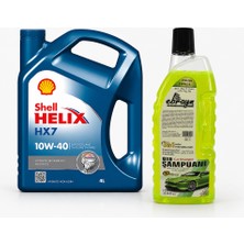 Shell Helix Hx7 Motor Yağı 10W-40 4 Litre + Oto Şampuan 1000 ml