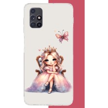 Aksesuarist Samsung Galaxy M51 Uyumlu Minik Prenses Baskılı Silikon Kılıf