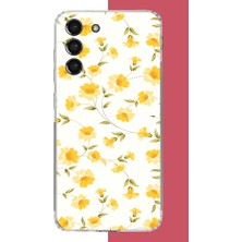 Aksesuarist Samsung Galaxy S21 Fe Uyumlu Sarı Çiçek Pattern Baskılı Silikon Kılıf