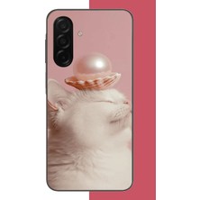 Aksesuarist Samsung Galaxy A26 Uyumlu Incili Kedi Baskılı Silikon Kılıf