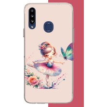 Aksesuarist Samsung Galaxy A20S Uyumlu Minik Balerin1 Baskılı Silikon Kılıf