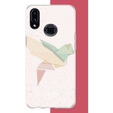 Aksesuarist Samsung Galaxy A10S Uyumlu Origami Kuş Baskılı Silikon Kılıf