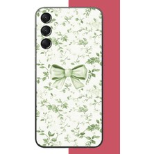 Aksesuarist Samsung Galaxy A24 Uyumlu Yeşil Fiyonk Pattern Baskılı Silikon Kılıf