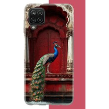 Aksesuarist Samsung Galaxy A22-M22-M32 Uyumlu Su Kenarındaki Tavus Kuşu Baskılı Silikon Kılıf