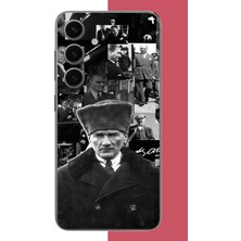 Aksesuarist Samsung Galaxy S24 Uyumlu Atatürk Kolaj 2.jpeg Baskılı Silikon Kılıf