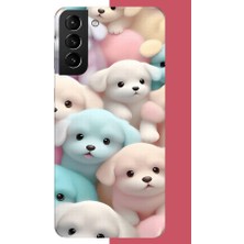 Aksesuarist Samsung Galaxy S21 Plus Uyumlu Sevimli Renkli Köpek Baskılı Silikon Kılıf