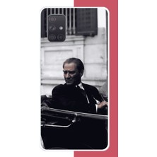 Aksesuarist Samsung Galaxy A71 Uyumlu Atatürk Makam Arabasında Baskılı Silikon Kılıf