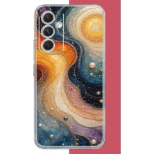 Aksesuarist Samsung Galaxy A17 Uyumlu Renkli Uzay Baskılı Silikon Kılıf
