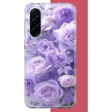 Aksesuarist Samsung Galaxy A36 Uyumlu Mor Çiçek Baskılı Silikon Kılıf