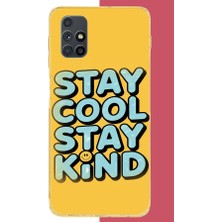 Aksesuarist Samsung Galaxy M51 Uyumlu Sakin Ol Nazik Ol Baskılı Silikon Kılıf