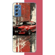Aksesuarist Samsung Galaxy M52 Uyumlu Kırmızı Mustang.jpeg Baskılı Silikon Kılıf