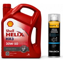 Shell Helix Hx3 20W-50 Motor Yağı 4 Litre + Klima Bombası 200 ml