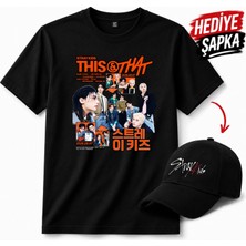 BarsDepo Straykids Thıs That Tişört, Premıum Kalite Unisex Çocuk / Yetişkin (Şapka Hediyeli)
