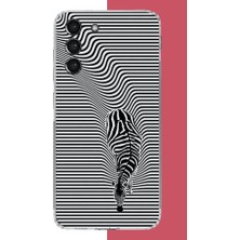 Aksesuarist Samsung Galaxy S21 Fe Uyumlu Abstract Zebra Baskılı Silikon Kılıf