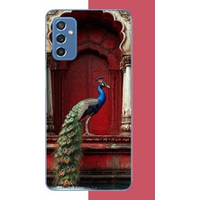 Aksesuarist Samsung Galaxy M52 Uyumlu Su Kenarındaki Tavus Kuşu Baskılı Silikon Kılıf