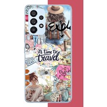 Aksesuarist Samsung Galaxy A53 Uyumlu Travel3 Baskılı Silikon Kılıf