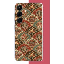 Aksesuarist Samsung Galaxy S25 Uyumlu Çini Motif Baskılı Silikon Kılıf