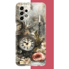 Aksesuarist Samsung Galaxy A33 Uyumlu Çiçekli Saat Baskılı Silikon Kılıf