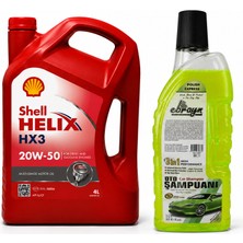 Shell Helix Hx3 20W-50 Motor Yağı 4 Litre + Oto Şampuan 1000 ml