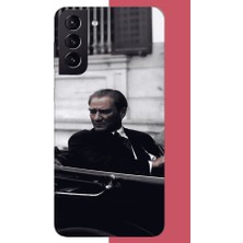 Aksesuarist Samsung Galaxy S21 Plus Uyumlu Atatürk Makam Arabasında Baskılı Silikon Kılıf
