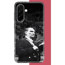 Aksesuarist Samsung Galaxy A36 Uyumlu Şapka ile Selamlayan Atatürk Baskılı Silikon Kılıf