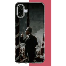 Aksesuarist Samsung Galaxy A07 Uyumlu Halka Seslenen Atatürk Baskılı Silikon Kılıf