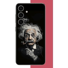 Aksesuarist Samsung Galaxy S24 Uyumlu Einstein Baskılı Silikon Kılıf