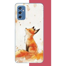 Aksesuarist Samsung Galaxy M52 Uyumlu Tilki Baskılı Silikon Kılıf
