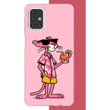 Aksesuarist Samsung Galaxy M31S Uyumlu Pembe Panter 1 Baskılı Silikon Kılıf