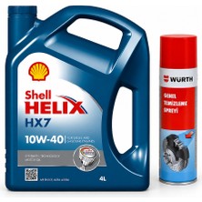 Shell Helix Hx7 Motor Yağı 10W-40 4 Litre + Würth Balata Spreyi 500 ml