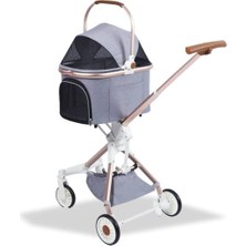 Euro Dog Gelalsat Eurodog Katlanabilir Köpek Arabası Gri 83X48,5X110 cm